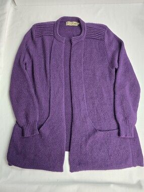 Peruvian Link Alpaca Collection Purple Cardigan Sweater One Size